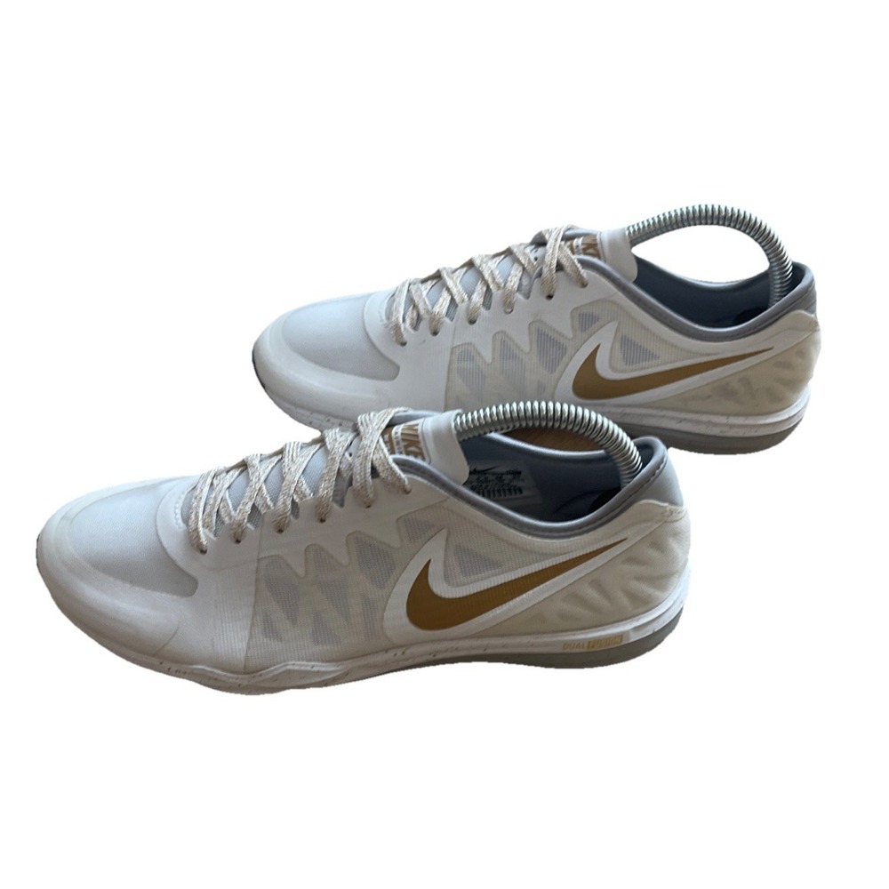 Nike Dual Fusion TR 3 White Gold Running Training Athletic Shoes Womens Size 11